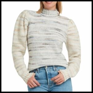 H HALSTON NWT Puff Sleeve Chunky Knit Sweater